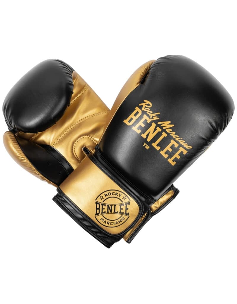 Schwarz-goldene Benlee Carlos Boxhandschuhe für Anfänger