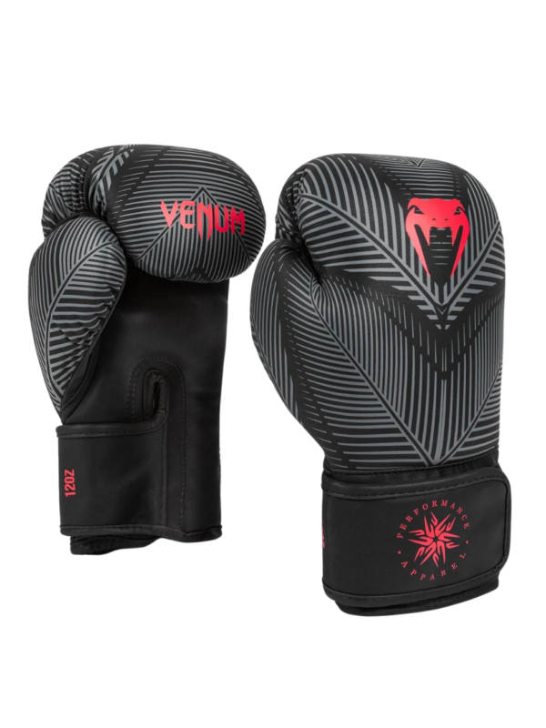 Venum Phantom Boxhandschuhe in Schwarz mit roten Details